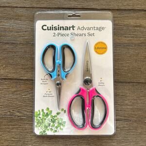 Cuisinart 2 Pc Kitchen Shears Scissors Colorful Stainless Steel All Purpose NEW!
